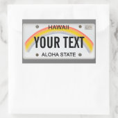 Sticker Rectangulaire (Personnalisable) Plaque de licence hawaïenne (Sac)
