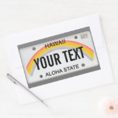 Sticker Rectangulaire (Personnalisable) Plaque de licence hawaïenne (Enveloppe)