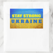 Sticker Rectangulaire Personnalisable Ukraine bleu ciel jaune champ de b (Sac)