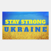 Sticker Rectangulaire Personnalisable Ukraine bleu ciel jaune champ de b (Devant)