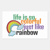 Sticker Rectangulaire Personnalisable Vie comme arc-en-ciel (Devant)