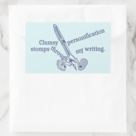 Sticker Rectangulaire Personnalisation Drôle Ecriture Créative (Sac)