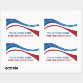 Sticker Rectangulaire Personnalisé Ajouter votre propre candidat à la pr (Feuille)