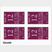 Sticker Rectangulaire personnalisé bouteille de vin de mariage numéro de (Feuille)