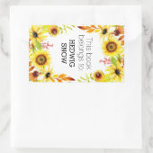 Sticker Rectangulaire Personnalisé ce livre appartient à la plaque flora (Sac)