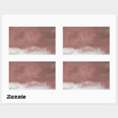 Sticker Rectangulaire personnalisé de luxe rose et blanc (Feuille)