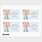 Sticker Rectangulaire Personnalisé Peter Rabbit Blue Anniversaire (Feuille)