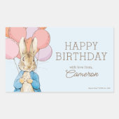 Sticker Rectangulaire Personnalisé Peter Rabbit Blue Anniversaire (Devant)