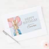 Sticker Rectangulaire Personnalisé Peter Rabbit Blue Anniversaire (Enveloppe)