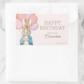Sticker Rectangulaire Personnalisé Peter Rabbit rose Anniversaire (Sac)