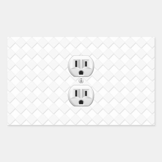 Sticker Rectangulaire Personnaliser d'amusement de la prise de courant é (Devant)
