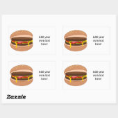 Sticker Rectangulaire Personnaliser de ce graphique Hamburger (Feuille)