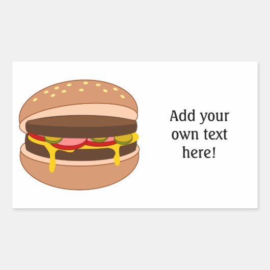 Sticker Rectangulaire Personnaliser de ce graphique Hamburger (Devant)