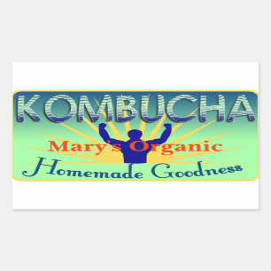 Sticker Rectangulaire Personnaliser d'étiquette de Kombucha vos propres