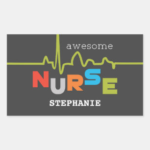 Sticker Rectangulaire Personnaliser, Infirmière géniale à la journée des