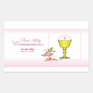 Sticker Rectangulaire Personnaliser le nom de la fille Pink First Holy C