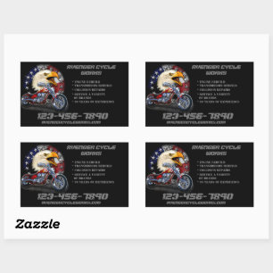 Sticker Rectangulaire Personnaliser l'entreprise de réparation de motos 