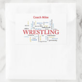 Sticker Rectangulaire Personnaliser, Lutter Merci de l'entraîneur en mot (Sac)