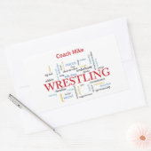 Sticker Rectangulaire Personnaliser, Lutter Merci de l'entraîneur en mot (Enveloppe)