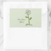 Sticker Rectangulaire Personnaliser, Merci enseignant, Fleur religieuse (Sac)