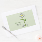 Sticker Rectangulaire Personnaliser, Merci enseignant, Fleur religieuse (Enveloppe)
