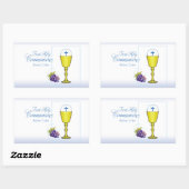 Sticker Rectangulaire Personnaliser Nom Garçon Première Communion Chalic (Feuille)