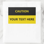 Sticker Rectangulaire Personnaliser Signal de prudence jaune noir (Sac)