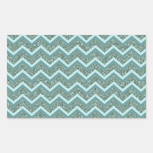 Sticker Rectangulaire Personnalisez cette Parties scintillant Turquoise  (Devant)