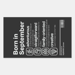 Sticker Rectangulaire Personnalité de Né en Septembre