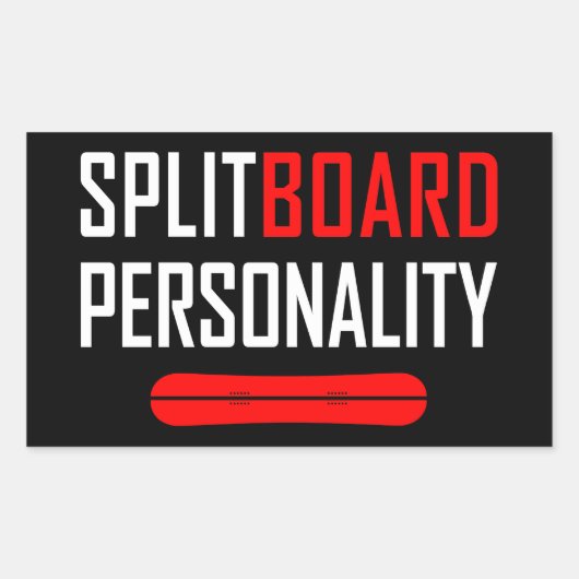 Sticker Rectangulaire Personnalité Splitboard (Devant)