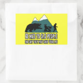 Sticker Rectangulaire Personnes âgées amusantes (Sac)