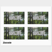 Sticker Rectangulaire Perspective Soleil motivationnel à travers les arb (Feuille)