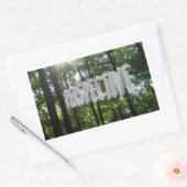 Sticker Rectangulaire Perspective Soleil motivationnel à travers les arb (Enveloppe)