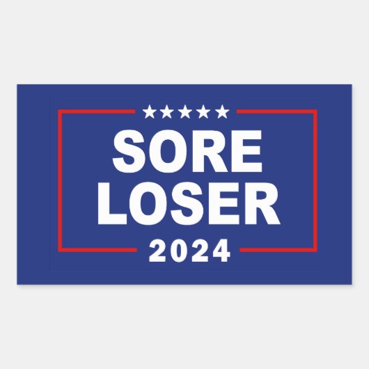 Sticker Rectangulaire Perte de la douleur anti-Trump 2024 (Devant)