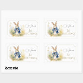 Sticker Rectangulaire Peter Le Rabbit Aquarelle Anniversaire (Feuille)
