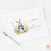 Sticker Rectangulaire Peter Le Rabbit Aquarelle Anniversaire (Enveloppe)