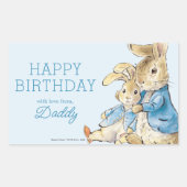 Sticker Rectangulaire Peter Rabbit | Joyeux anniversaire de (Devant)
