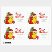 Sticker Rectangulaire Petit bébé poulet Noël (Feuille)