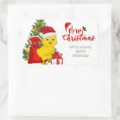 Sticker Rectangulaire Petit bébé poulet Noël (Sac)