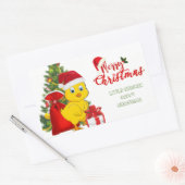 Sticker Rectangulaire Petit bébé poulet Noël (Enveloppe)