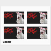 Sticker Rectangulaire Petit chien de Valentine (Feuille)