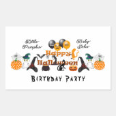 Sticker Rectangulaire Petit Citrouille Joyeux ballon de fête d'Halloween (Devant)