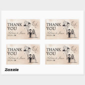 Sticker Rectangulaire Petit couple éffrayant (Feuille)