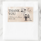 Sticker Rectangulaire Petit couple éffrayant (Sac)