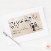 Sticker Rectangulaire Petit couple éffrayant (Enveloppe)