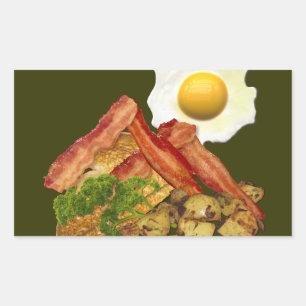 Sticker Rectangulaire Petit-déjeuner Oeufs de bacon paysager