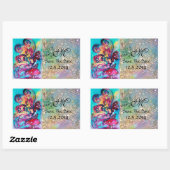 Sticker Rectangulaire Petit Elfe de Champignons Sauvez le Monogramme Dat (Feuille)
