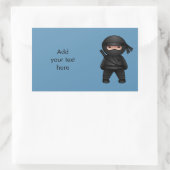 Sticker Rectangulaire Petit guerrier de Ninja en bleu (Sac)