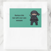 Sticker Rectangulaire Petit guerrier ninja sur fond vert (Sac)