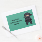 Sticker Rectangulaire Petit guerrier ninja sur fond vert (Enveloppe)